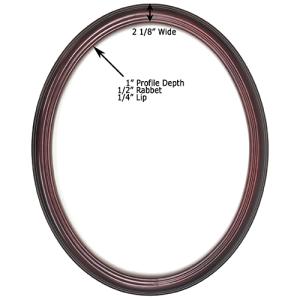 Closeout Oval Frame Brushed Brown - 22" x 28"